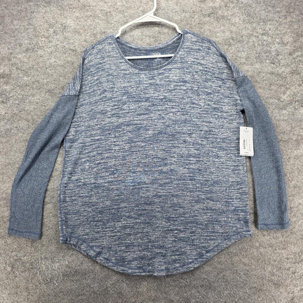 Ana Sweater Pullover Womens XS Blue Crew Neck Raglan Tight-Knit Stretch